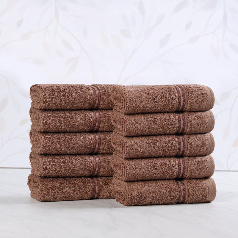 Oleg Heritage Egyptian Cotton Soft Absorbent Luxury Washcloth Towel, Moka