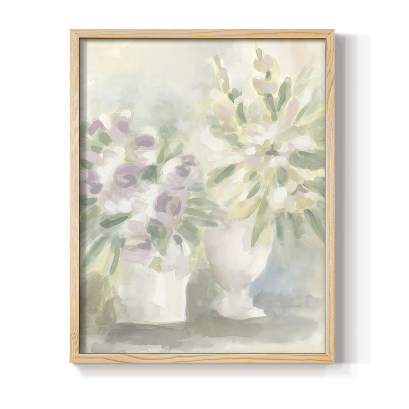 «Faded Floral Fresco II», reproduction encadrée - bois massif