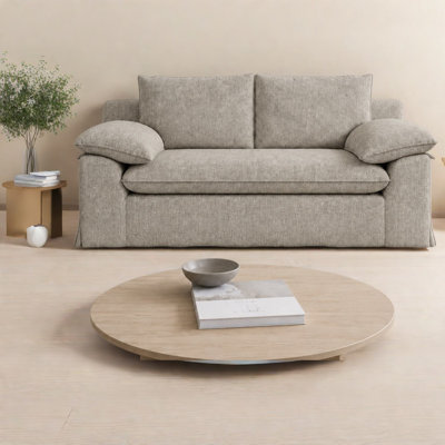 Canapés de compression, causeuse deux places en coton et lin gris, canapé compact moderne pour la maison
