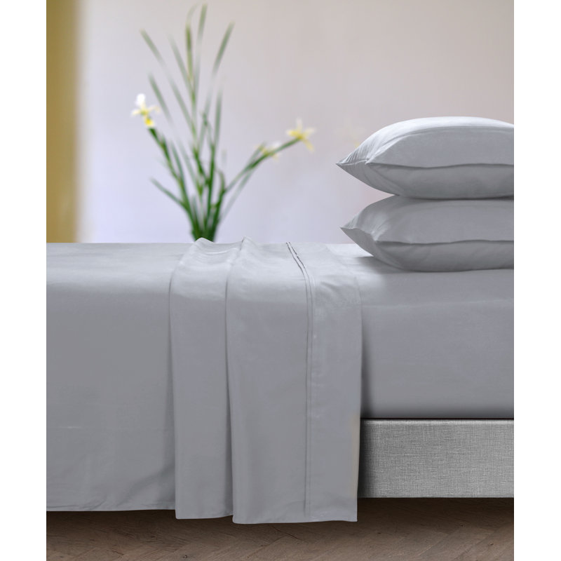 Microfiber Sheet Set, Queen Sheet Set + Fitted Sheet + 2 Pillowcases, Platinum