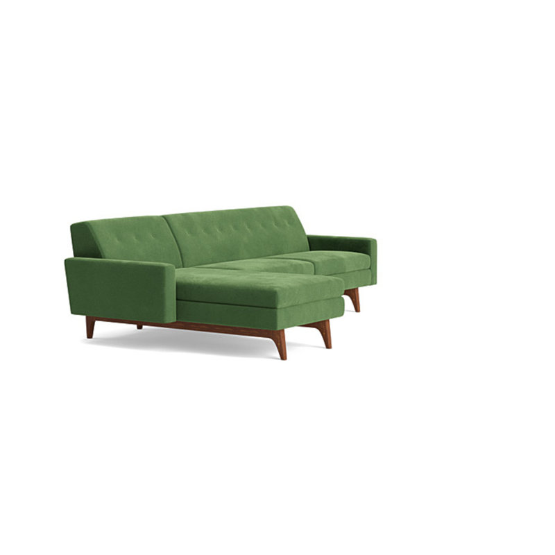 Tyler Chaise Sectional, Left Hand Facing, Performance Velvet - Ivy