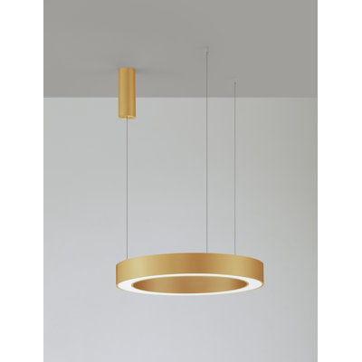 MORBIDO 1 - Light Gold LED Waggon Wheel Pendant