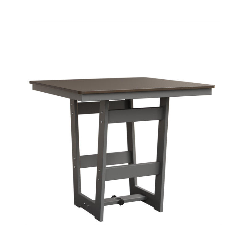 Table de bar carrée Hudson de Berlin de 40 po, Bronze martelé, Brouillard