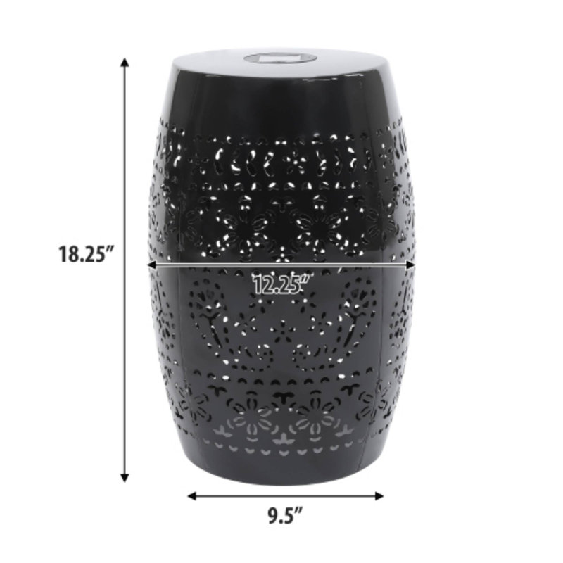 Table d'appoint solaire de couleur noire, parfaite pour l'extérieur, Noir