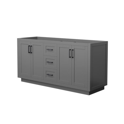 Base de meuble-lavabo double autoportant de 65,25 po Miranda seulement