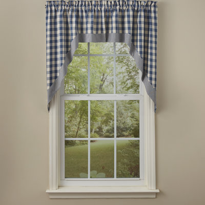 Jermika Cotton Gingham Swag Window Valance