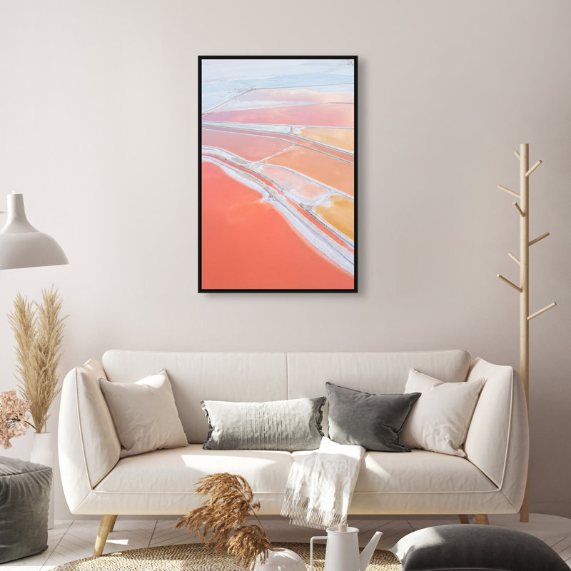 Coral Rivers Print by Oliver Gal, 21"H x 31"W, Black Floater Frame