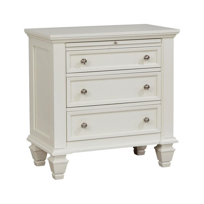 3-Drawer Nightstand With Pull Out Tray