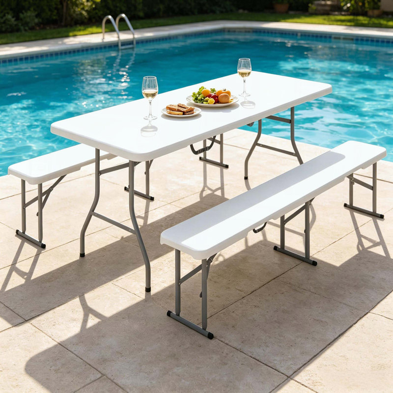 Foldable Picnic Table and Bench Set