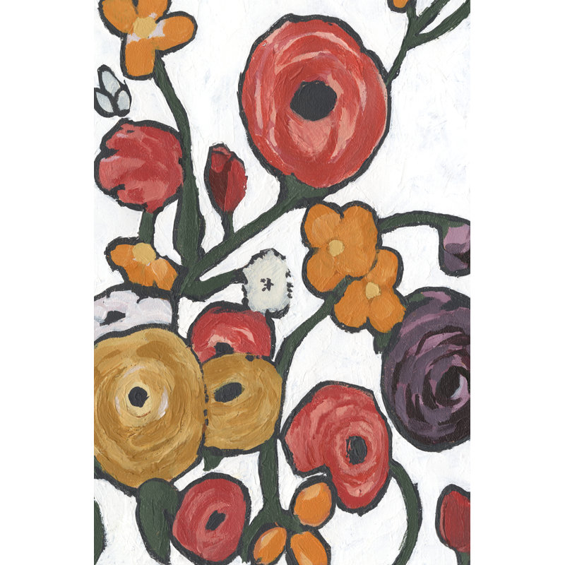 Stretching Blooms I by Annie Warren - Painting Print, Black Floater Framed, 46cm H x 30cm W