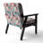 Peach And Blue Patchwork - Velvet Upholstered Patterned Accent Arm Chair