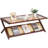 Rattan Coffee Table Z-Shaped Rattan Coffee Table 1-Tier for Living Room