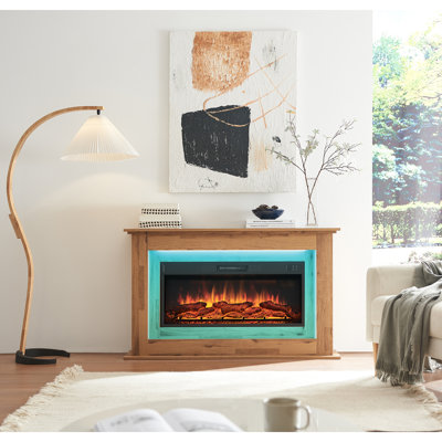 FLAMEKO Savannah Freestanding Electric Fireplace Suite, 2kW Heater, Remote