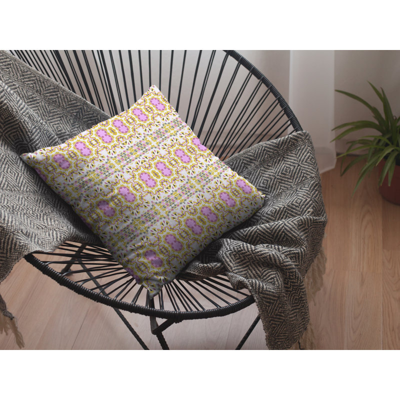 Housse et insert de coussin géométrique Geo, 18 po x 18 po, Jaune
