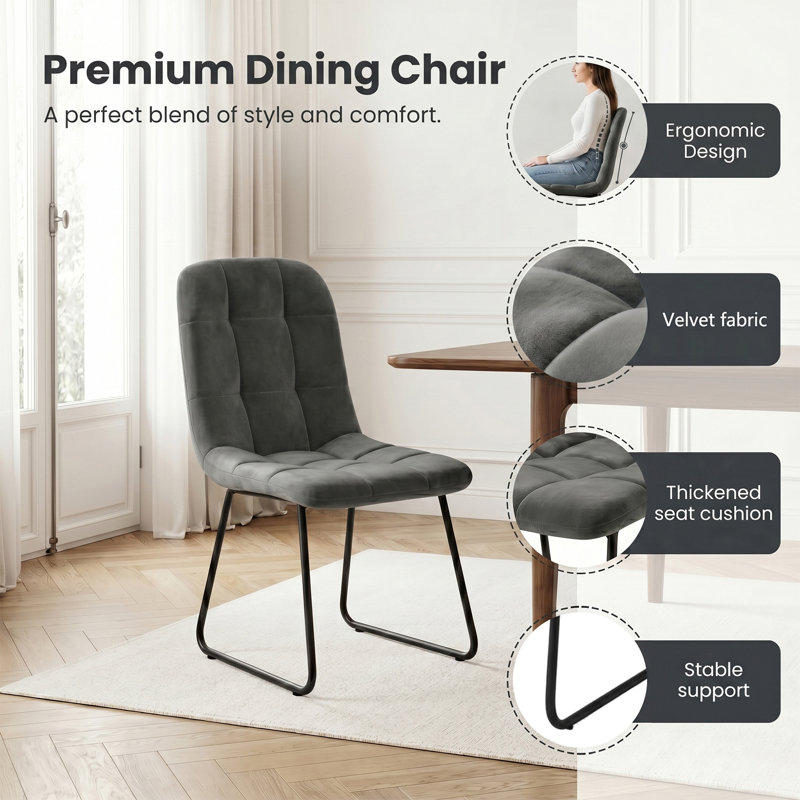 47 cm H Faux Leather Side Chair, Black