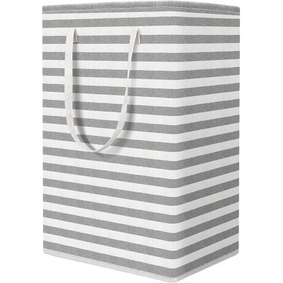 Panier à linge Grand panier à linge pliable avec poignées faciles à transporter, paniers à linge autoportants pour la lessive, chambre à coucher, dortoir, vêtements, serviettes, jouets, 75L, gris.