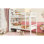 Lit simple au-dessus d'un lit superposé blanc, fabrication en bois d'hévéa, tablettes assurées, lit détachable en 2 lits séparés avec matériau, garde-corps sécurisés et conception
