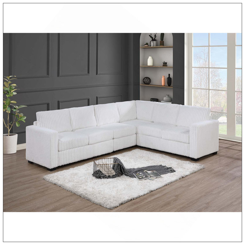 Ensemble de canapé modulaire 4 pièces Elegant, Blanc lait