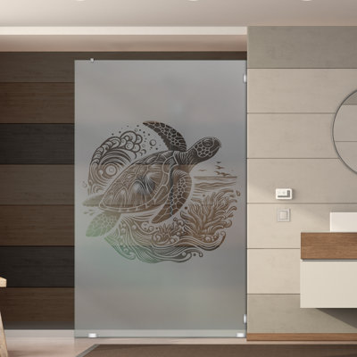 Paroi de douche en verre trempé l 43-1 / 2 po x H 75 po avec motif sablé givré