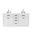 Meuble-lavabo de comptoir en marbre blanc de 72 po blanc pur avec robinet Hartford