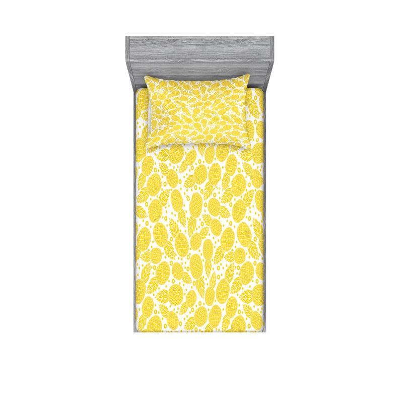 Microfiber Floral Sheet Set, Twin Sheet Set with 1 Pillowcase
