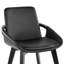 Chaise en bambou noir et similicuir noir
