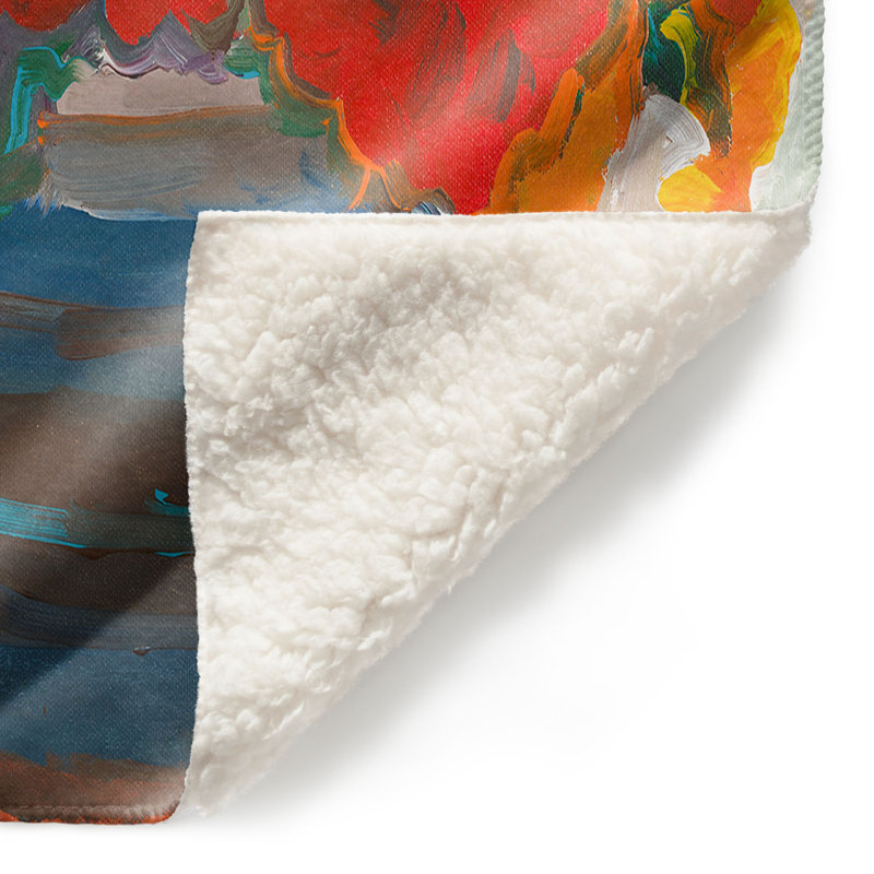Couverture sherpa à fleurs de bouquet rouge, l 68 po x L 80 po