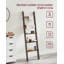 Échelle à couvertures décorative de style campagnard pour le salon, étagère à 5 niveaux, porte-échelle pour rangement et décoration, brun marron