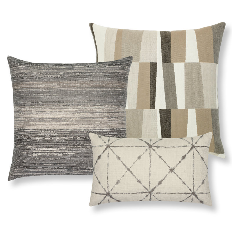 Textured Throw Square Outdoor Pillow Cover & Insert by Elaine Smith, Grigio, 20"H x 20"W