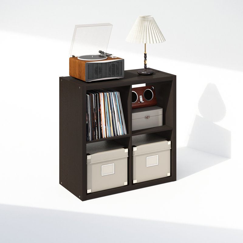Cubicle 76.2cm H Media Shelves, Dark Oak