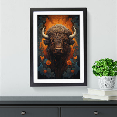 Bison Symbolism Art - Framed Print