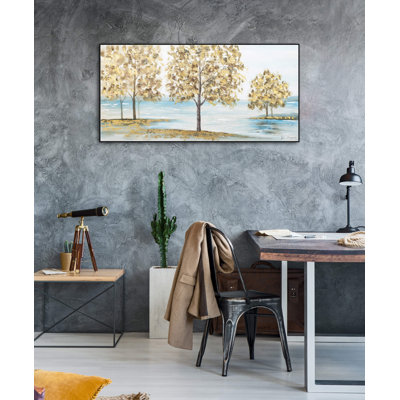 Hand -painted golden messenger acrylic painting