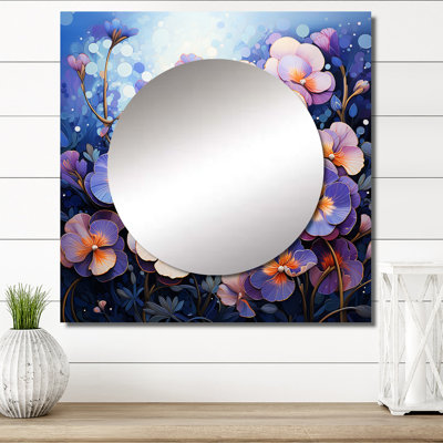 Miroir mural Elmen - Pansies