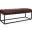 Banc rembourré en métal pour la chambre à coucher et le vestibule - unité centrale brun foncé, siège en éponge de qualité, processus d'assemblage facile, rembourrage d'unité centrale de charge de 220 lb, rembourrage, assemblage, support de poids