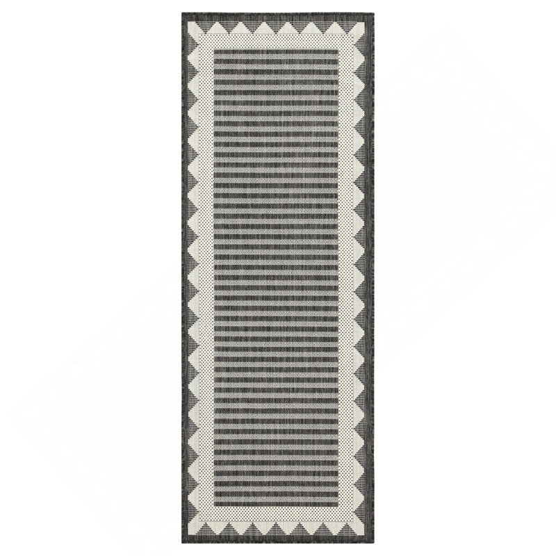 Anthracite 2 Ft. 7 In. X 7 Ft. 3 In. Indoor/Outdoor Area Rug, Runner 2'7" x 7'3"