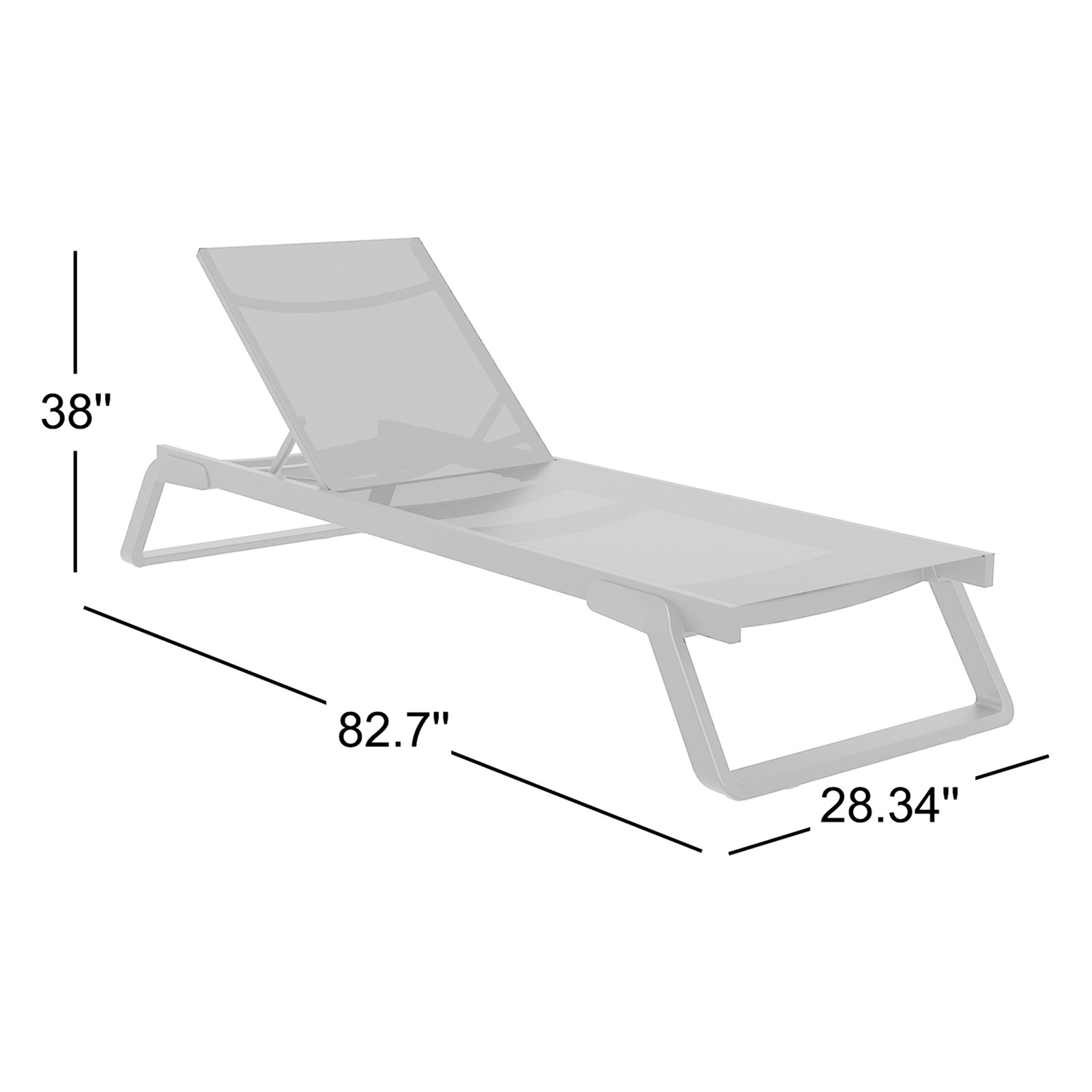 Holli 28.34'' Outdoor Chaise Lounge, Black