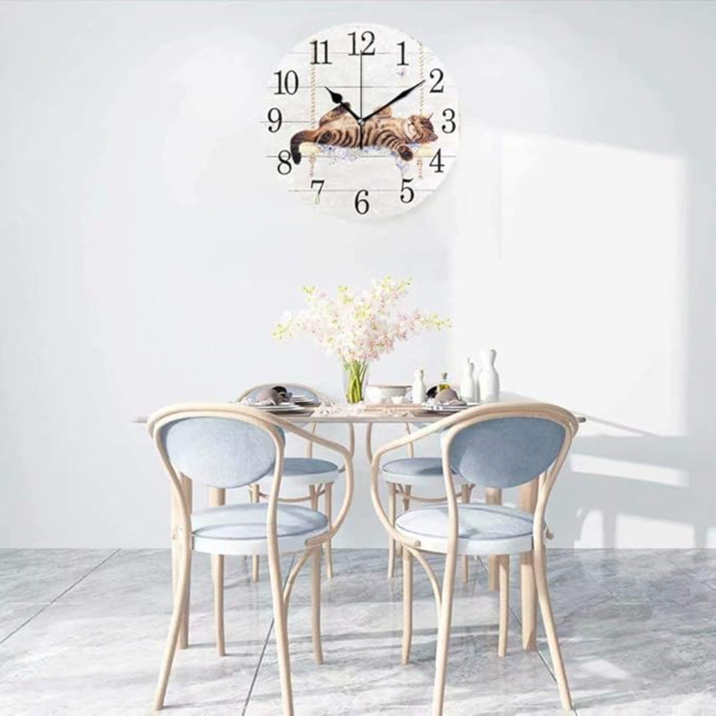 Horloge murale ronde en bois Wamika