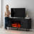 65" Fireplace TV Stand with Sliding Doors, Modern Fluted Media Console-74021540