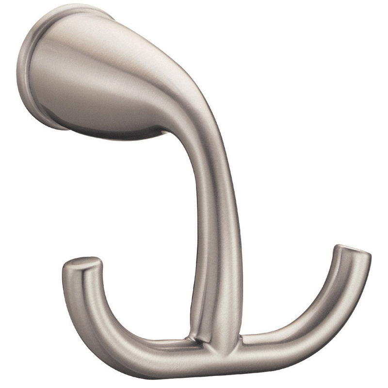 Plymouth Wall Mounted Robe Hook, Brushed Nickel