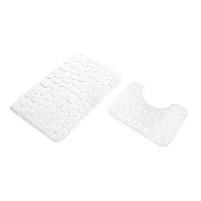  Bathroom Rugs Mat Sets 2 Piece, Non-Slip Absorbent Bath Rugs Ultra Soft Washable Carpet Bath Mats with U-Shaped Toilet for Bathroom Floor