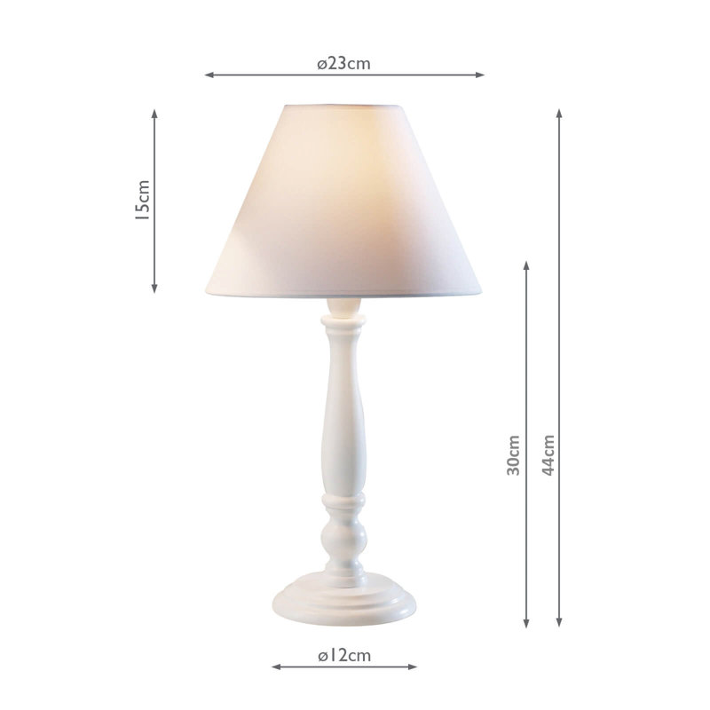 Boswell Solid Wood Table Lamp, White