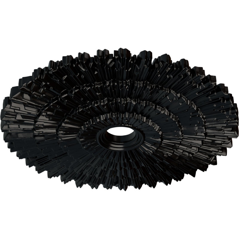 Endurathane Eryn Ceiling Medallion, 24 3/4"OD x 3 1/4"ID x 1 7/8"P (Fits Canopies up to 4"), Hand-Painted Jet Black Finish
