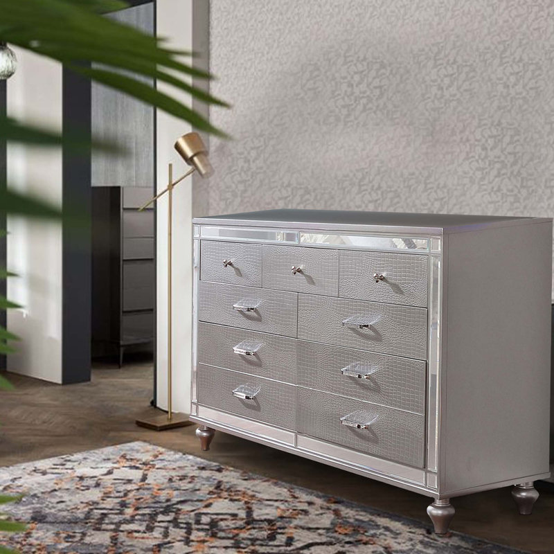 Commode double 9 tiroirs l 62 po