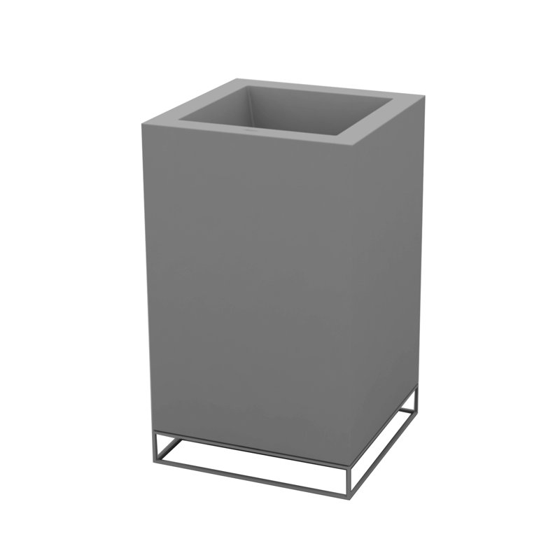 Vela High Resin Pot Planter, Steel, 35.5" H x 15.75" W x 15.75" D