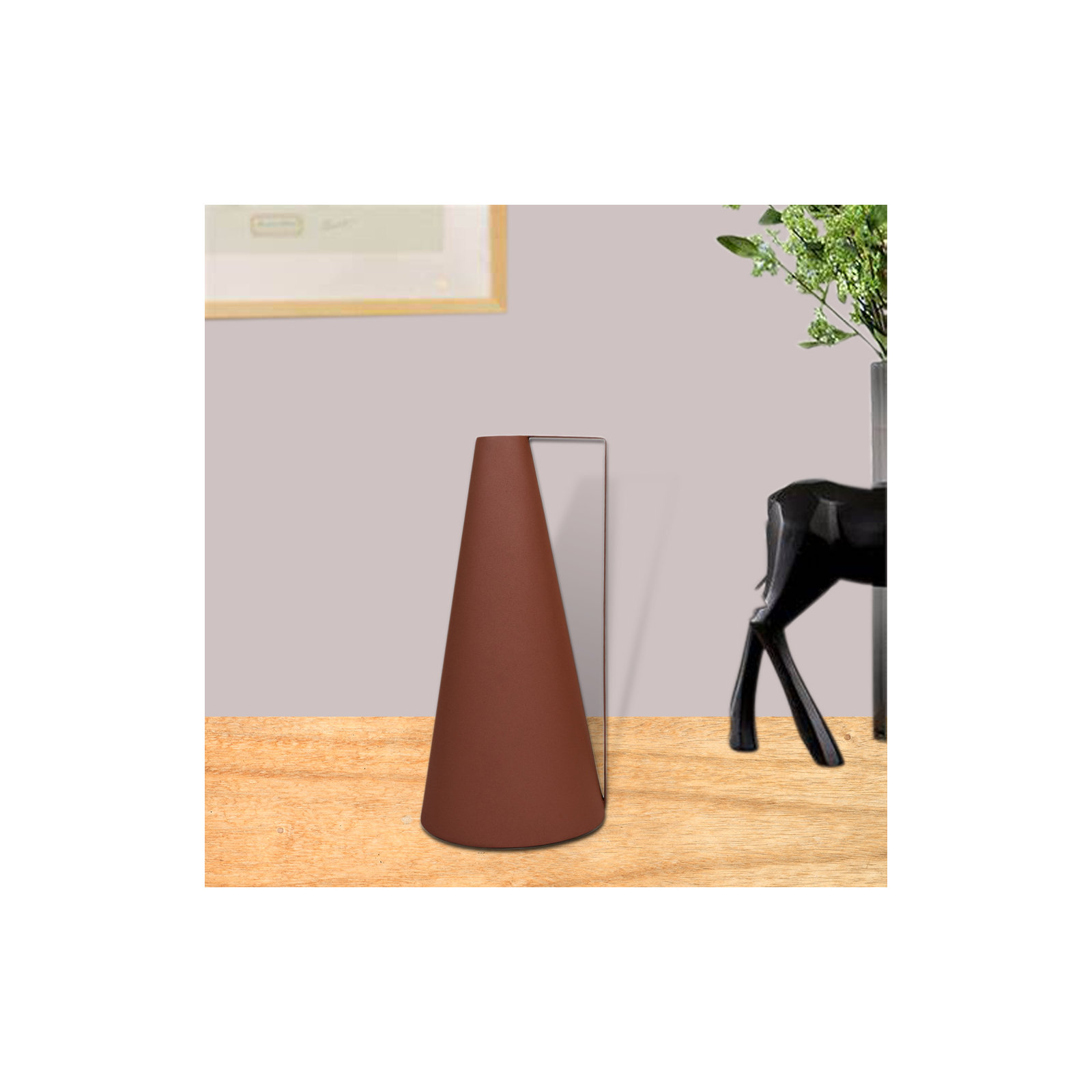 Sanita Handmade Metal Table Vase, Orange, 16" H x 8" W x 8" D