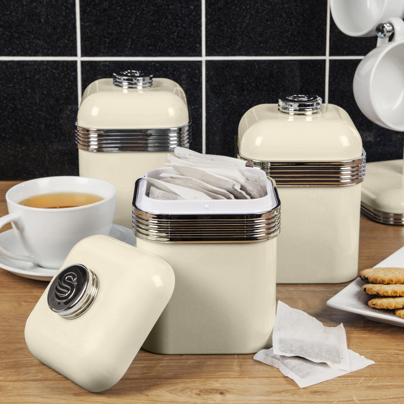 Swan Retro Kitchen Storage Canisters, Iron, 1 Litre, Cream