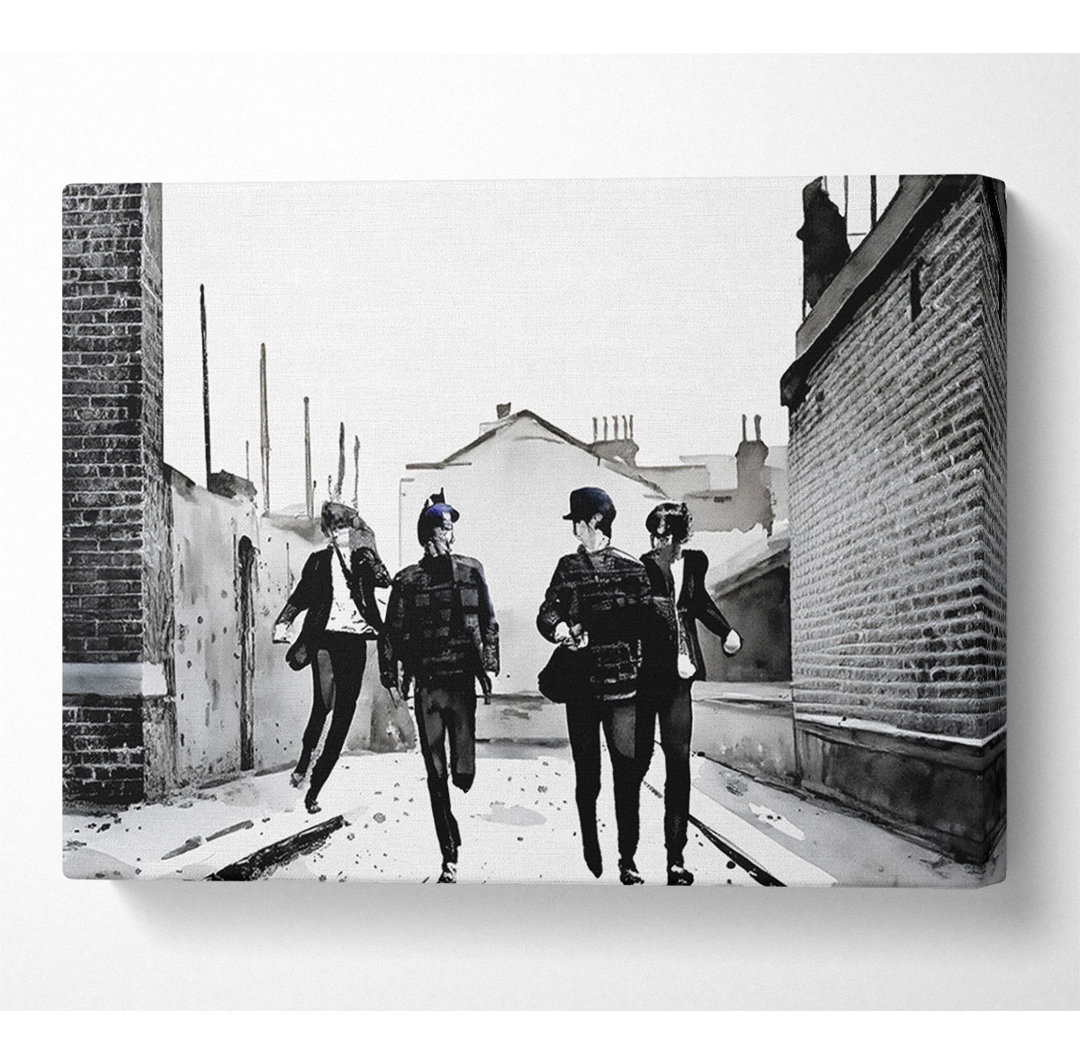 The Beatles Running - Kunstdrucke auf Leinwand