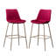 2pcs 26.50" Red Velvet Counter Height Stool - & Classy , Sleek Design