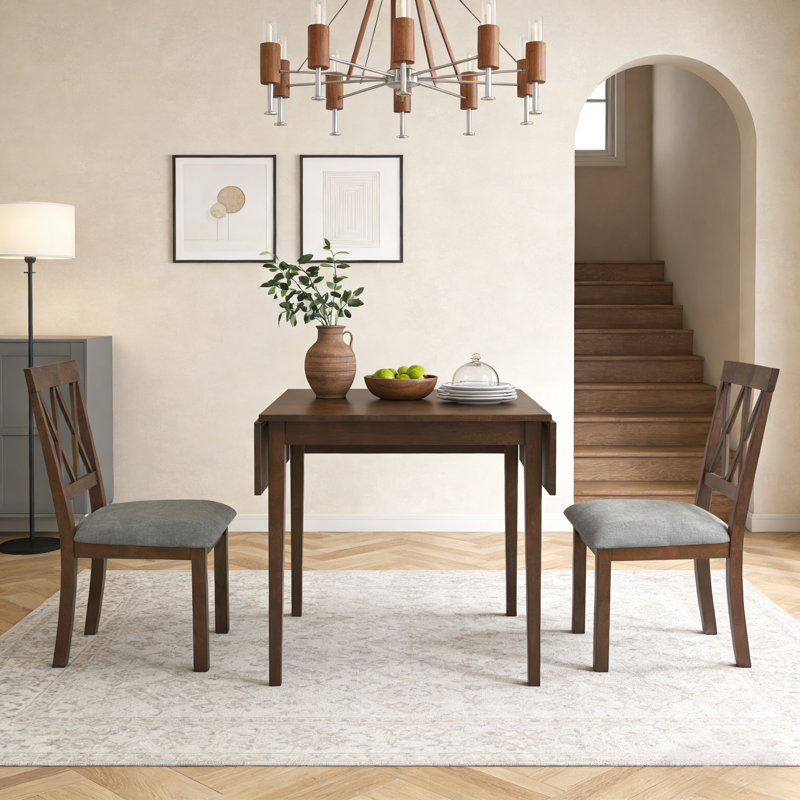 Extendable Kitchen Table with Rubberwood Legs, Brown