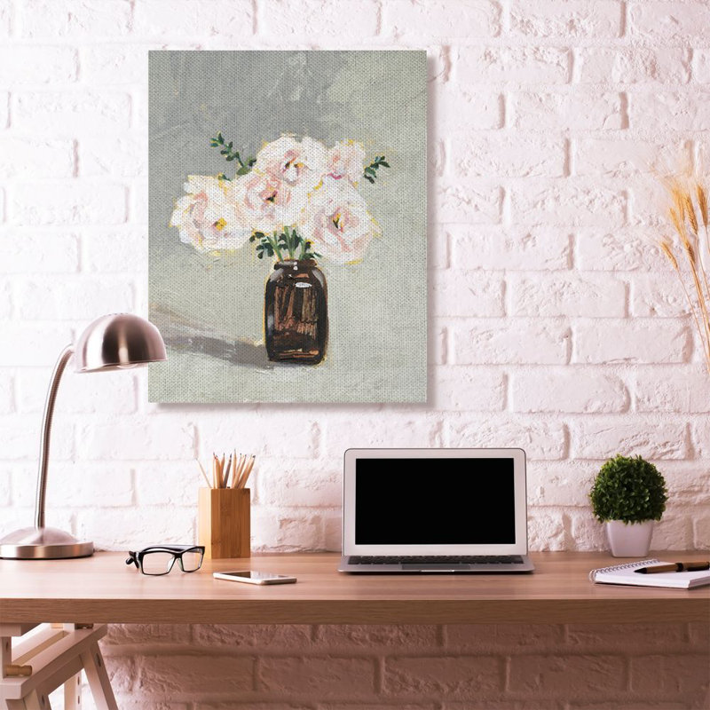 « fleur pot painting », impression sur toile, Toile, H 48 po x l 36 po x P 1,5 po